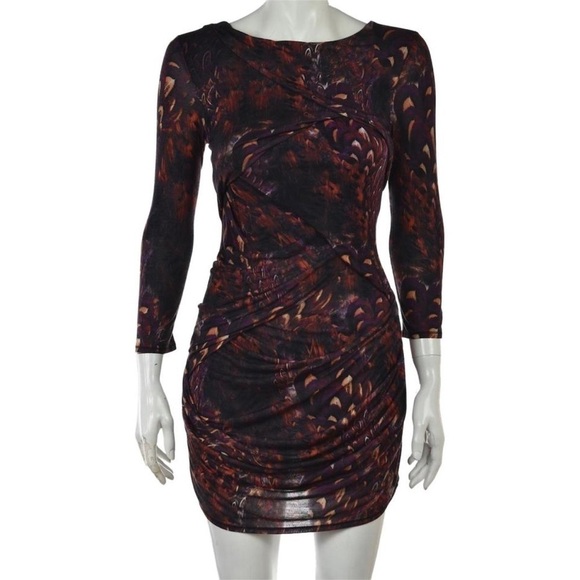 KAREN millen ruched print dress - Picture 1 of 8